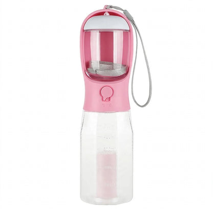 3-in-1 Pet Water & Food Bottle with Waste Bag Holder
