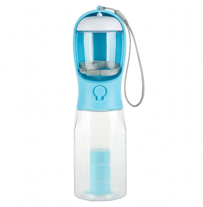 3-in-1 Pet Water & Food Bottle with Waste Bag Holder